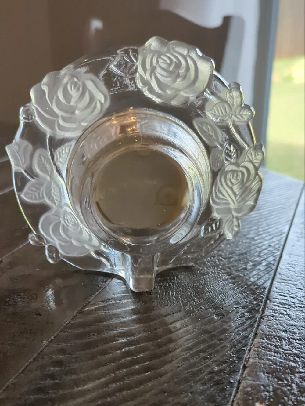 Vintage Haller Rose Glass Mantel Clock